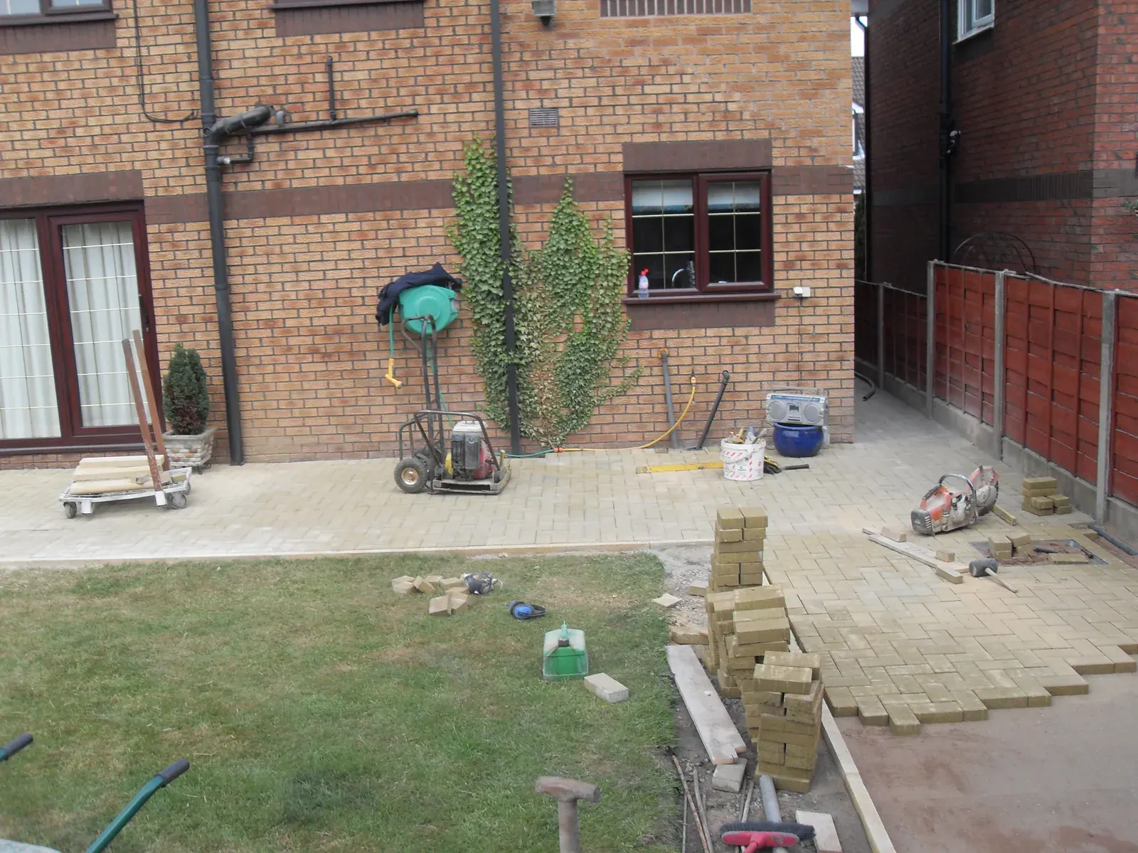Rear garden patio and step works in progress