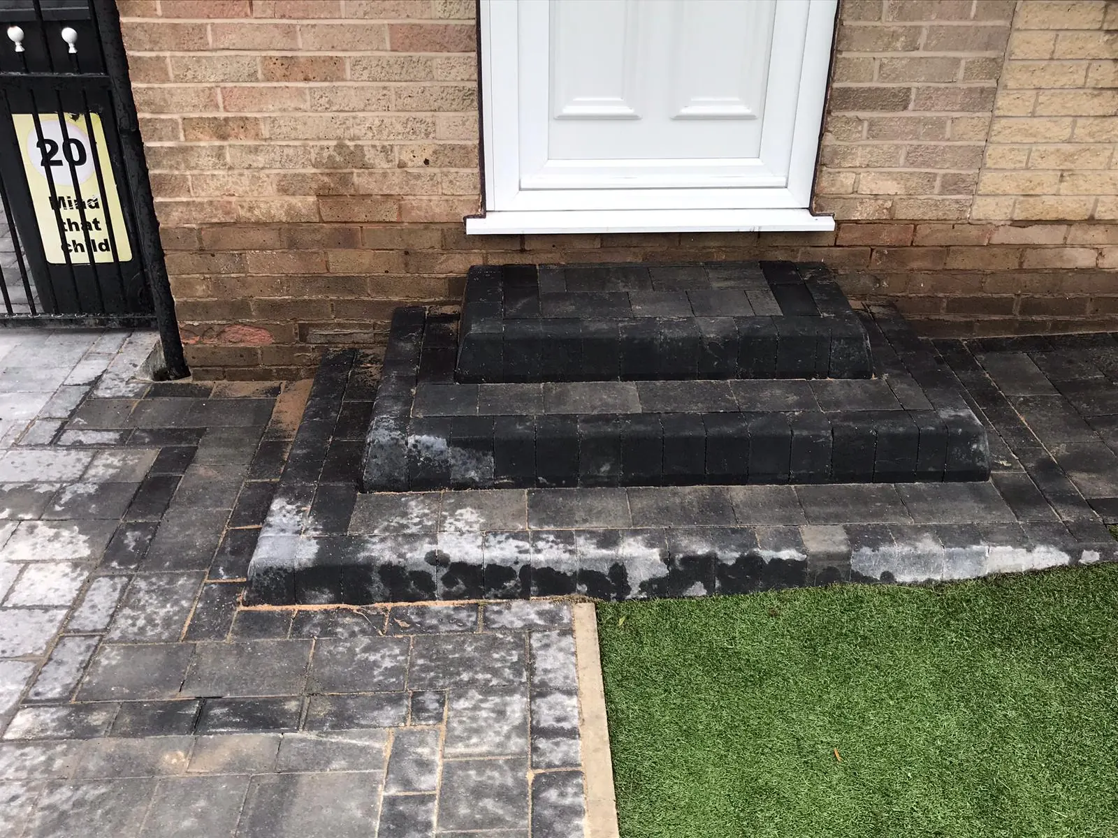 Slate steps built up to a front door